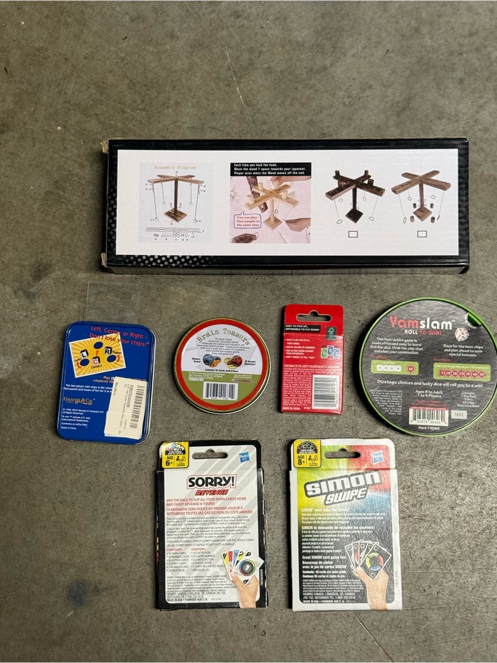 NEW Games!  Ring toss, LCR, Brain Teasers, Sorry, UNO, Simon, Yam Slam - Picture 9 of 16